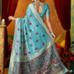 Rajwada Light Blue Silk Blend Printed Saree For Women