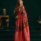 Rajwada Red and Brown Silk Blend Woven Saree For Women