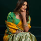 Rajwada Yellow and Light Green Silk Blend Woven Saree For Women