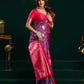 Rajwada Purple and Pink Silk Blend Woven Saree For Women
