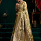 Rajwada Olive Green Silk Blend Woven Saree For Women