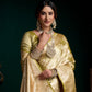 Rajwada Olive Green Silk Blend Woven Saree For Women