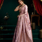 Rajwada Light Pink Silk Blend Woven Saree For Women