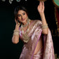 Rajwada Light Pink Silk Blend Woven Saree For Women