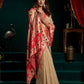 Rajwada Beige Silk Blend Woven Saree For Women