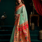Rajwada Light Green Silk Blend Woven Saree For Women