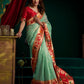 Rajwada Light Green Silk Blend Woven Saree For Women