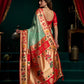Rajwada Light Green Silk Blend Woven Saree For Women