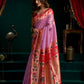 Rajwada Light Pink Silk Blend Woven Saree For Women