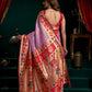 Rajwada Light Pink Silk Blend Woven Saree For Women