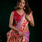 Rajwada Light Pink Silk Blend Woven Saree For Women