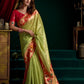Rajwada Light Green Silk Blend Woven Saree For Women