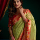 Rajwada Light Green Silk Blend Woven Saree For Women