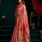 Rajwada Pink and Maroon Silk Blend Woven Saree For Women