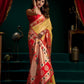 Rajwada Yellow Silk Blend Woven Saree For Women