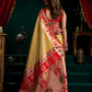 Rajwada Yellow Silk Blend Woven Saree For Women