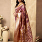 Rajwada Purple Silk Blend Woven Saree For Women