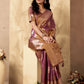 Rajwada Purple Silk Blend Woven Saree For Women