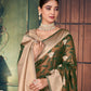 Rajwada Olive And Beige Silk Blend Woven Saree For Women