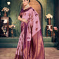 Rajwada Lavender Silk Blend Woven Saree For Women