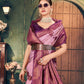 Rajwada Lavender Silk Blend Woven Saree For Women