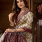 Rajwada Off White Silk Blend Printed Saree For Women