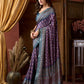 Rajwada Violet Silk Blend Printed Saree For Women