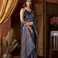 Rajwada Violet Silk Blend Printed Saree For Women