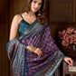 Rajwada Violet Silk Blend Printed Saree For Women