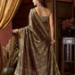 Rajwada Olive Green Cotton Blend Printed Saree For Women