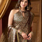 Rajwada Olive Green Cotton Blend Printed Saree For Women