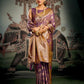 Rajwada Mauve Silk Blend Woven Saree For Women
