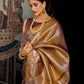 Rajwada Mauve Silk Blend Woven Saree For Women