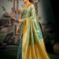 Rajwada Sky Blue Silk Blend Woven Saree For Women