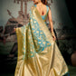 Rajwada Sky Blue Silk Blend Woven Saree For Women