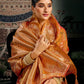 Rajwada Orange Silk Blend Woven Saree For Women