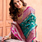 Rajwada Teal Green and Magenta Silk Blend Woven Saree For Women