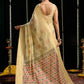 Rajwada Light Yelllow Cotton Blend Woven Saree For Women