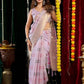 Rajwada Light Lavender Cotton Blend Woven Saree For Women