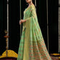 Rajwada Light Green Cotton Blend Woven Saree For Women