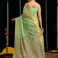 Rajwada Light Green Cotton Blend Woven Saree For Women