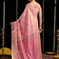 Rajwada Light Pink Cotton Blend Woven Saree For Women