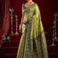 Rajwada Light Green Silk Blend Woven Saree For Women