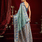 Rajwada Pastel Blue Silk Blend Woven Saree For Women