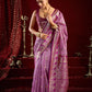 Rajwada Lavender Silk Blend Woven Saree For Women
