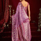 Rajwada Lavender Silk Blend Woven Saree For Women