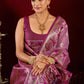 Rajwada Lavender Silk Blend Woven Saree For Women