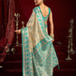 Rajwada Beige Silk Blend Woven Saree For Women