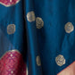 Rajwada Navy Blue and Pink Silk Blend Woven Saree For Women