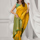 Rajwada Yellow and Green Silk Blend Woven Saree For Women
